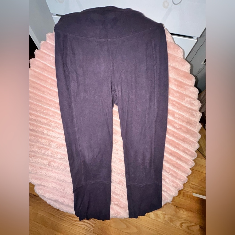 LOGO Purple Velvet Leggings